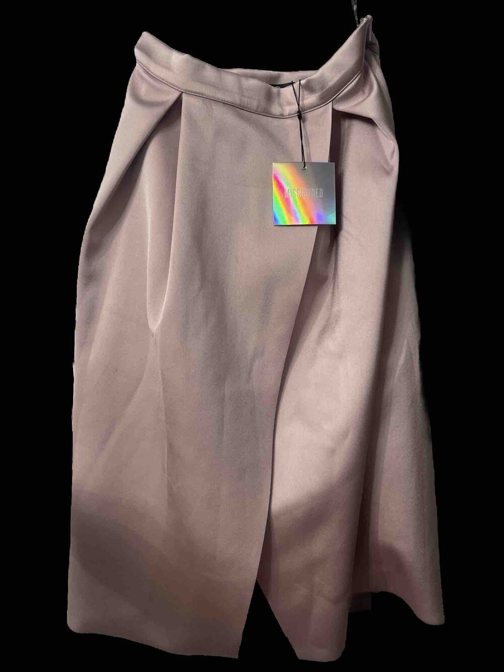 MISGUIDED SKIRT Pleated Wrap heavyweight Mid Skirt! Color Mauve- size 6 U.S.